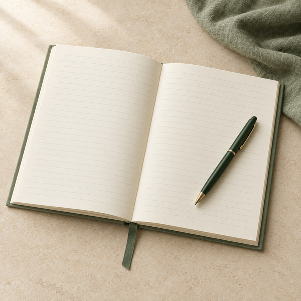 Illustration of a journal for recording home blood-pressure readings; not a sample page from the book
